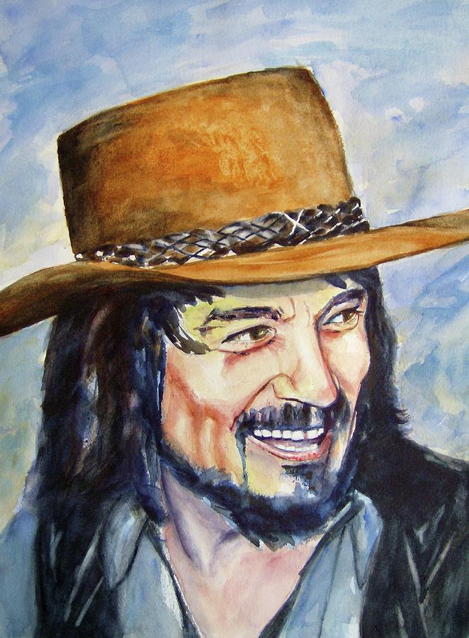 662x900 Waylon Jennings Painting By Brian Degnon - Waylon Jennings Painting