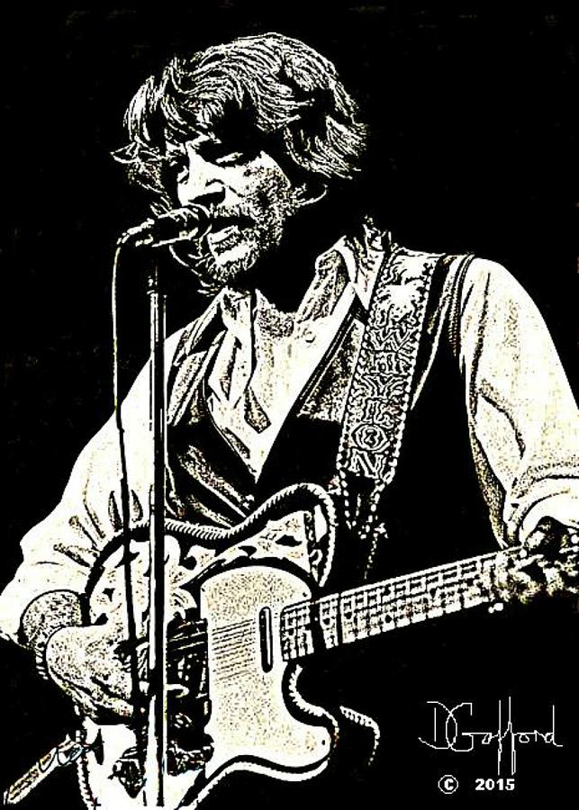 643x900 Waylon Jennings Painting By Dave Gafford - Waylon Jennings Painting