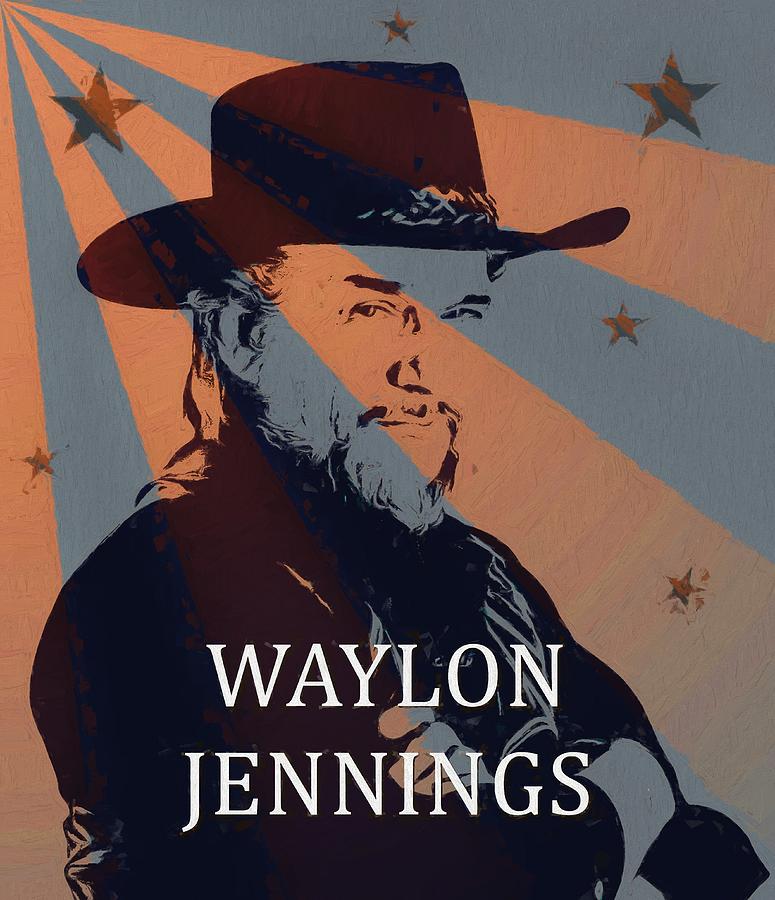 775x900 Waylon Jennings Poster Painting By Dan Sproul - Waylon Jennings Painting