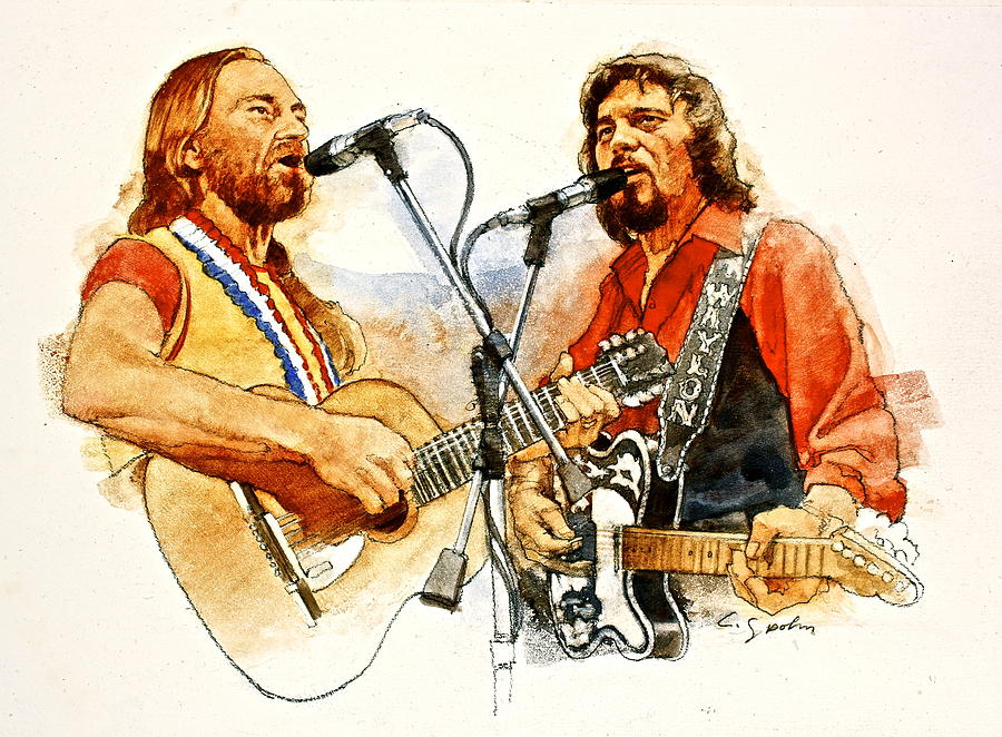 900x662 Its Country - Waylon Jennings Painting