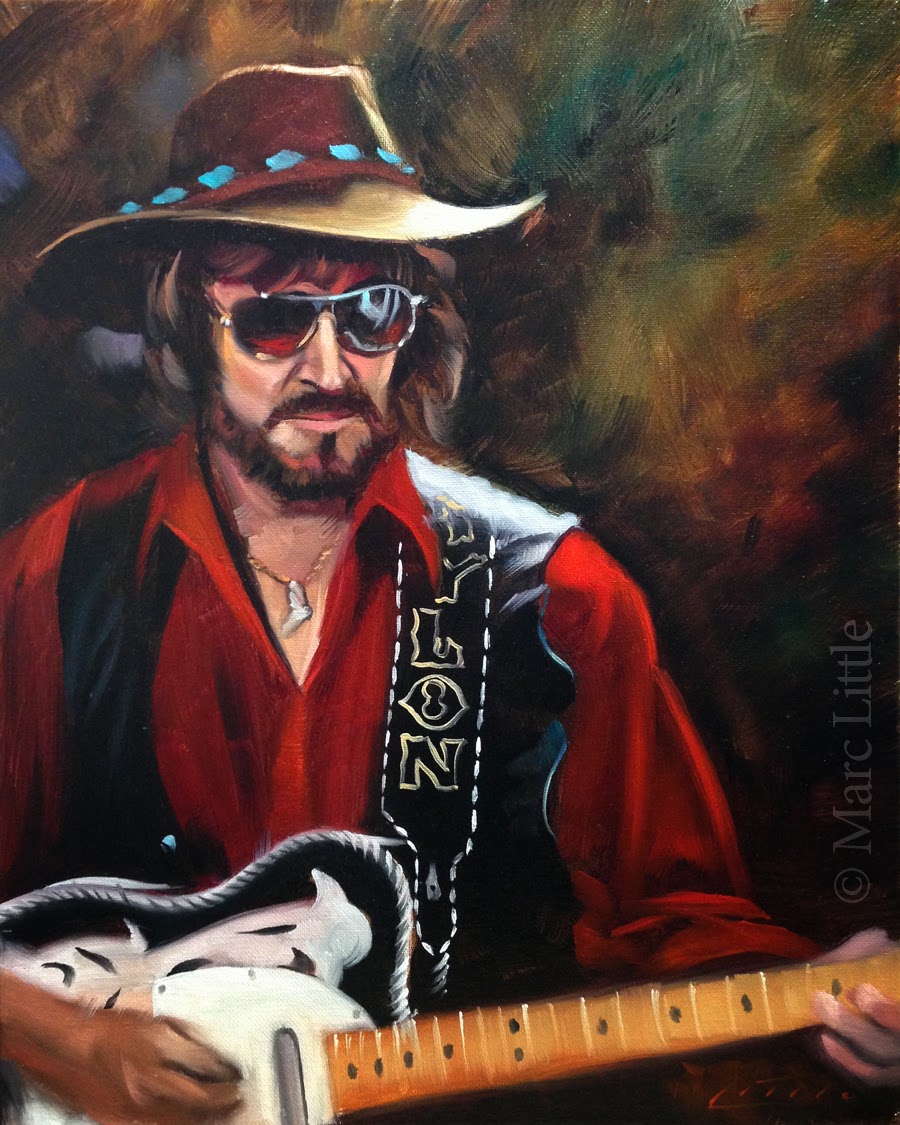 900x1125 Marc Little Oil Paintings - Waylon Jennings Painting