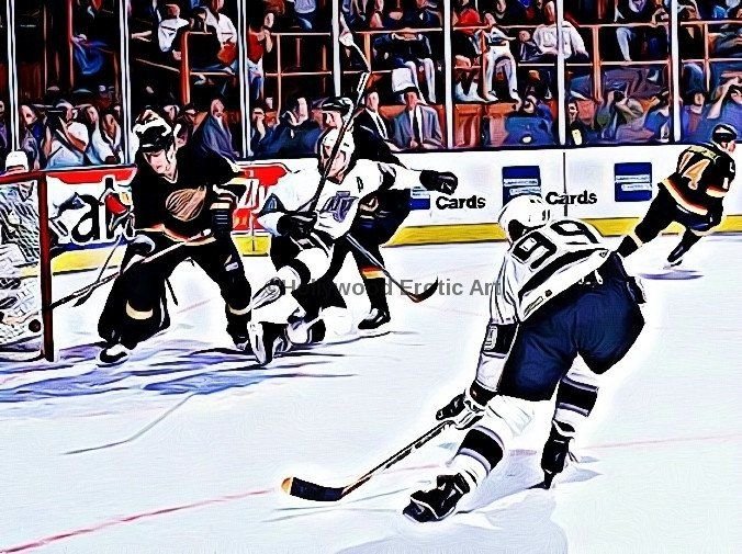 676x505 Wayne Gretzky Painting ( Goal No. 802 ) Moments In Time Marilyn - Wayne Gretzky Painting