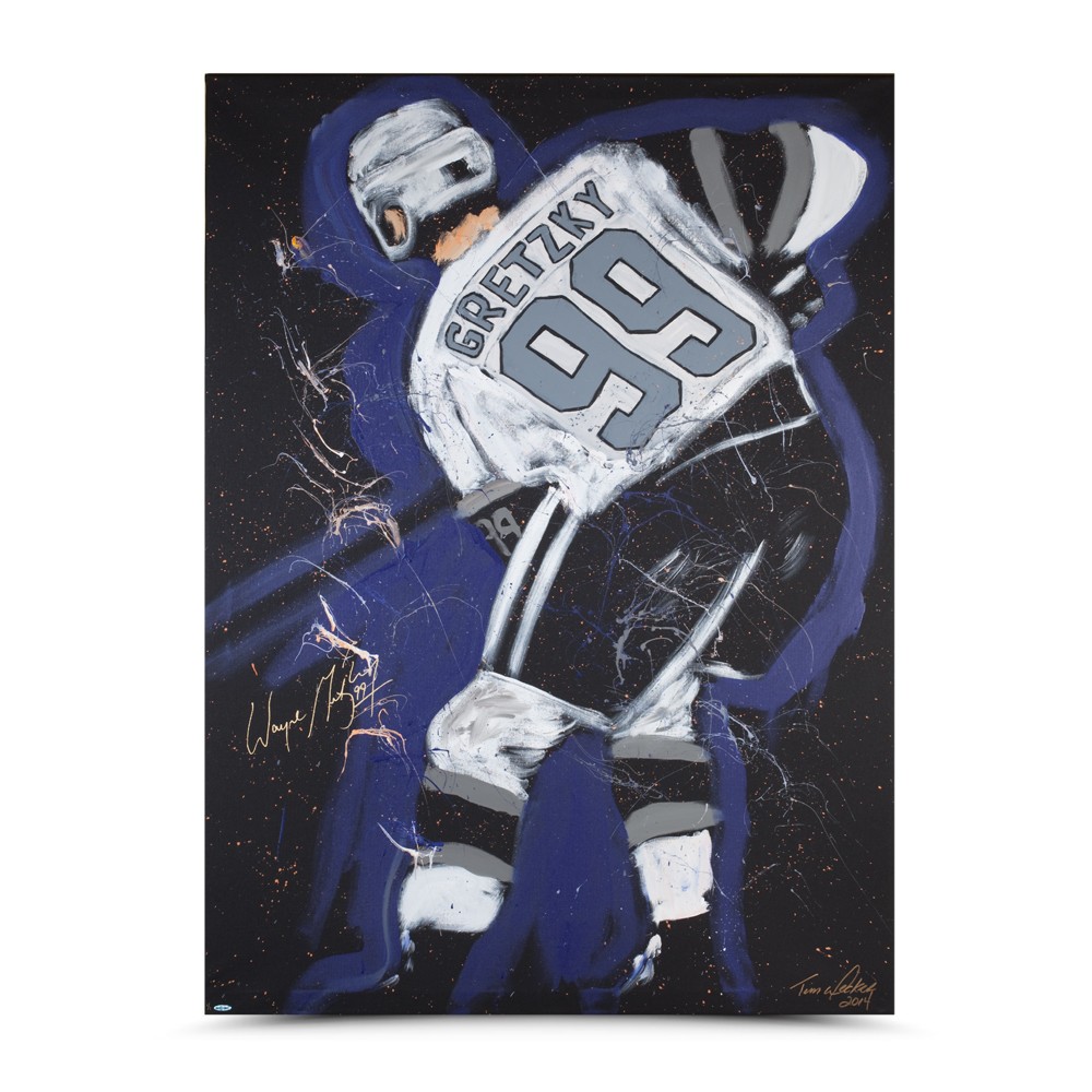 1000x1000 Wayne Gretzky Autographed Tim Decker Original Speed Painting Canvas - Wayne Gretzky Painting