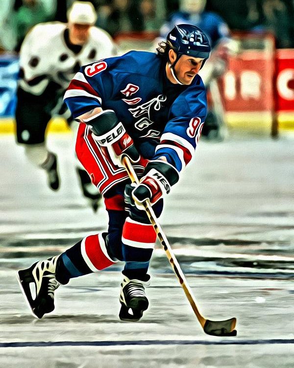 600x750 Wayne Gretzky Skating Poster By Florian Rodarte - Wayne Gretzky Painting