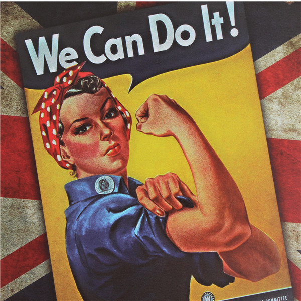 600x600 We Can Sheet Metal Drawing Vintage Metal Painting Tin Library - We Can Do It Painting