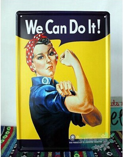 500x640 Free Shipping We Can Do It Famous Metal Signs Retro Poster Wall - We Can Do It Painting