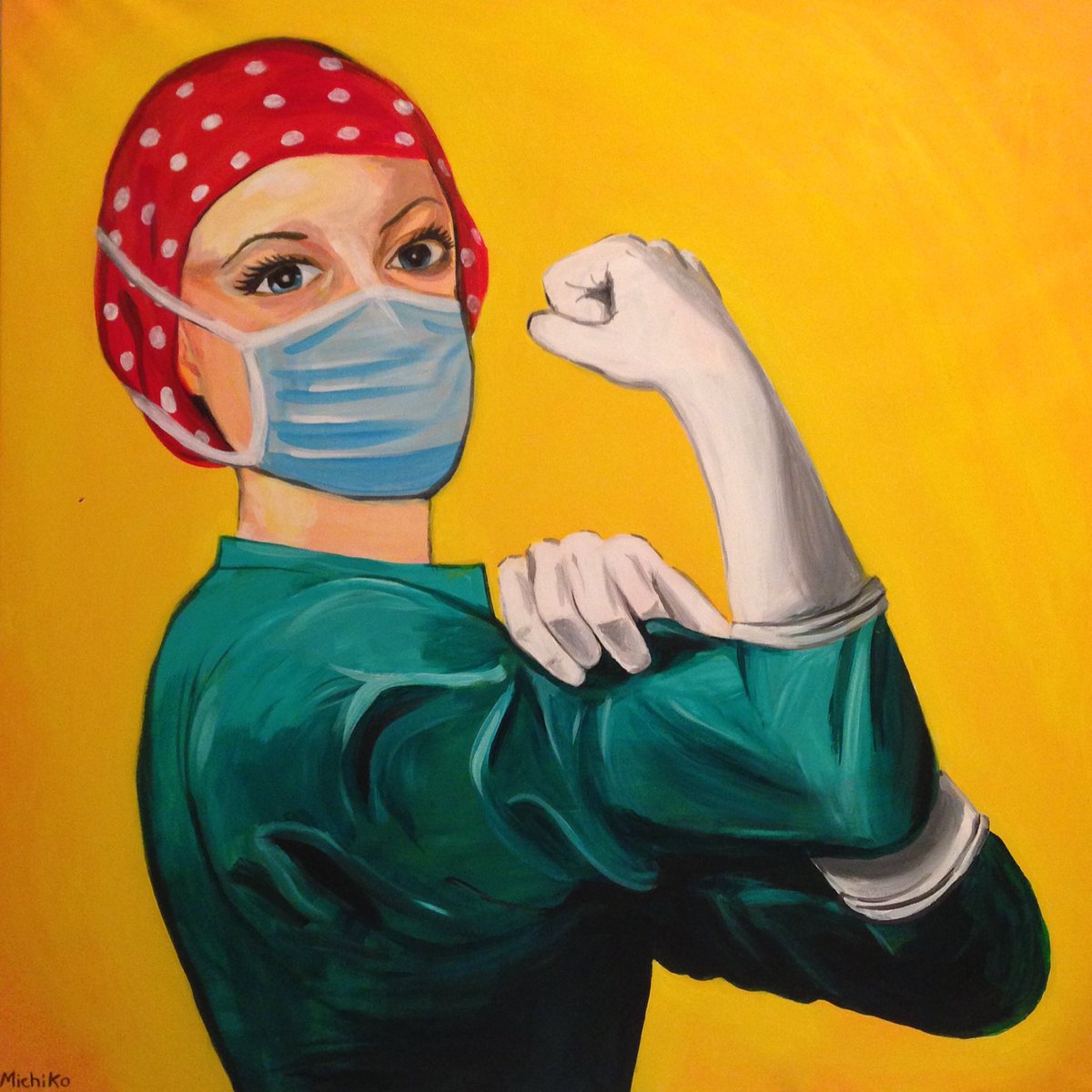 1200x1200 Michiko Maruyama On Twitter My Newest - We Can Do It Painting