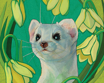 340x270 Weasel Painting Etsy - Weasel Painting