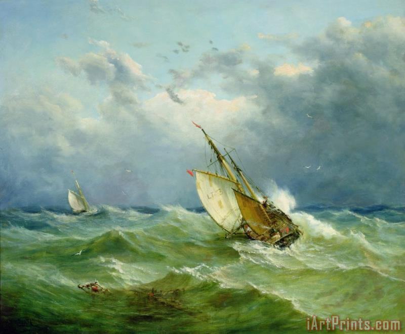 800x661 John Moore Lowestoft Trawler In Rough Weather Painting - Weather Painting