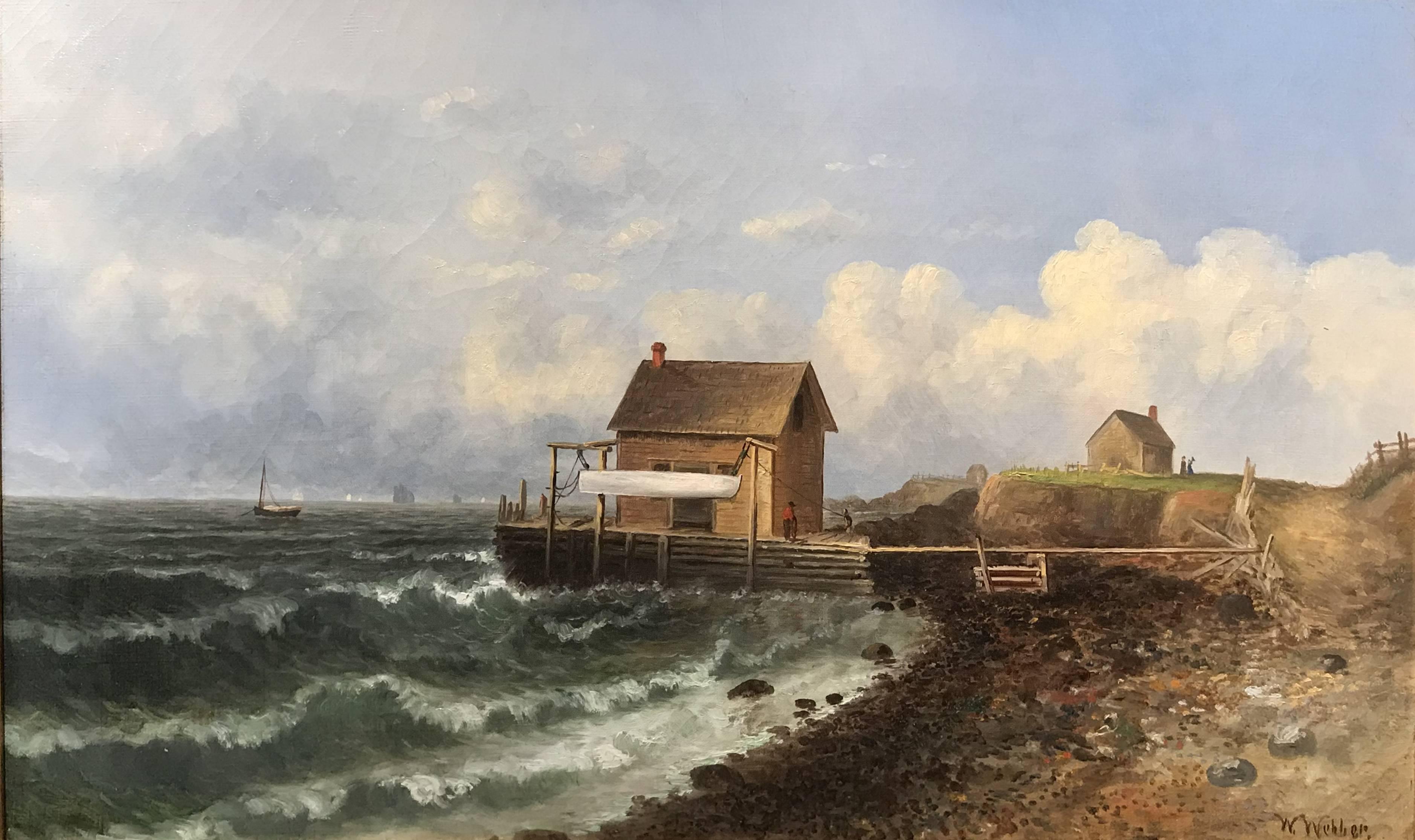 3757x2232 Wesley Elbridge Webber Oil Painting, Martha's Vineyard Coastline - Webber Painting