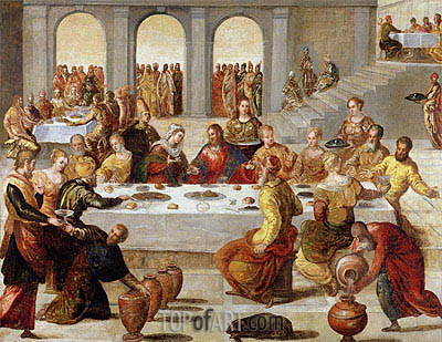 400x309 The Wedding Feast - Wedding At Cana Painting