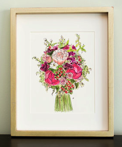 400x482 Friday Florals - Wedding Bouquet Painting