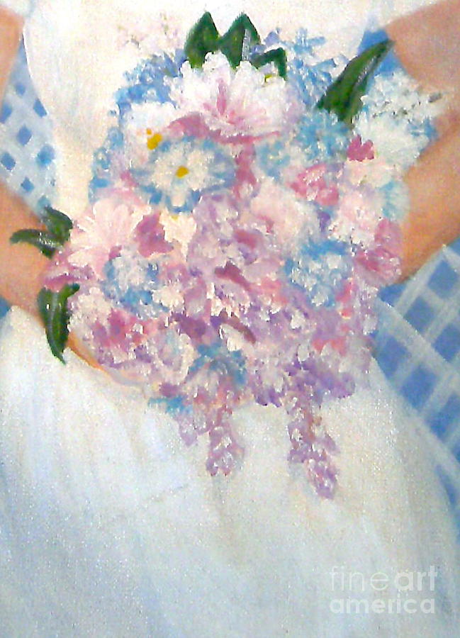 649x900 Wedding Bouquet Painting By Nancy Rucker - Wedding Bouquet Painting
