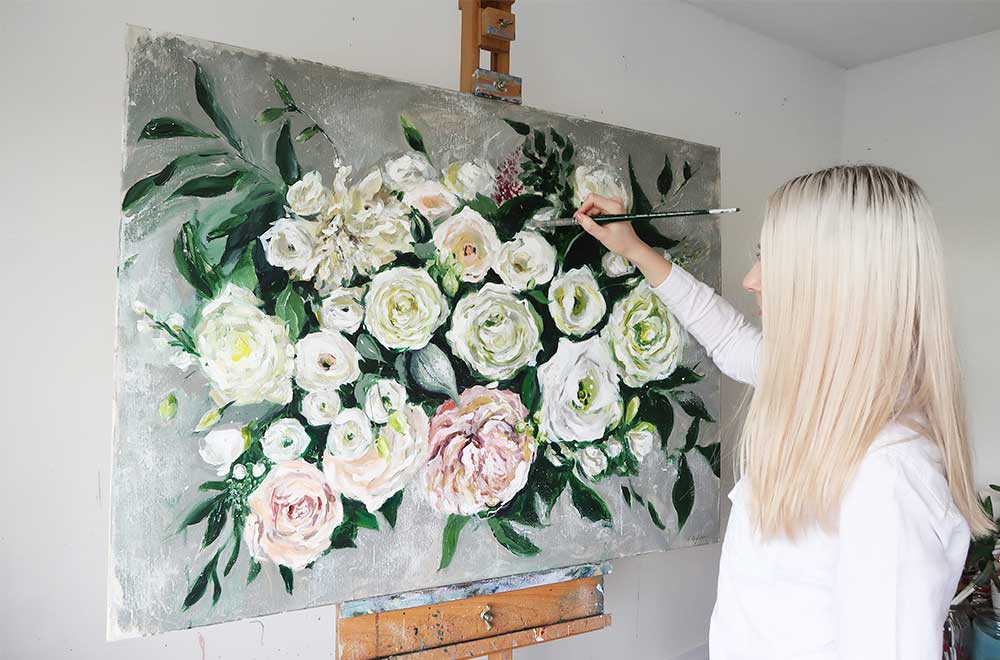 1000x660 Wedding Bouquet Painting Katie Jobling - Wedding Bouquet Painting