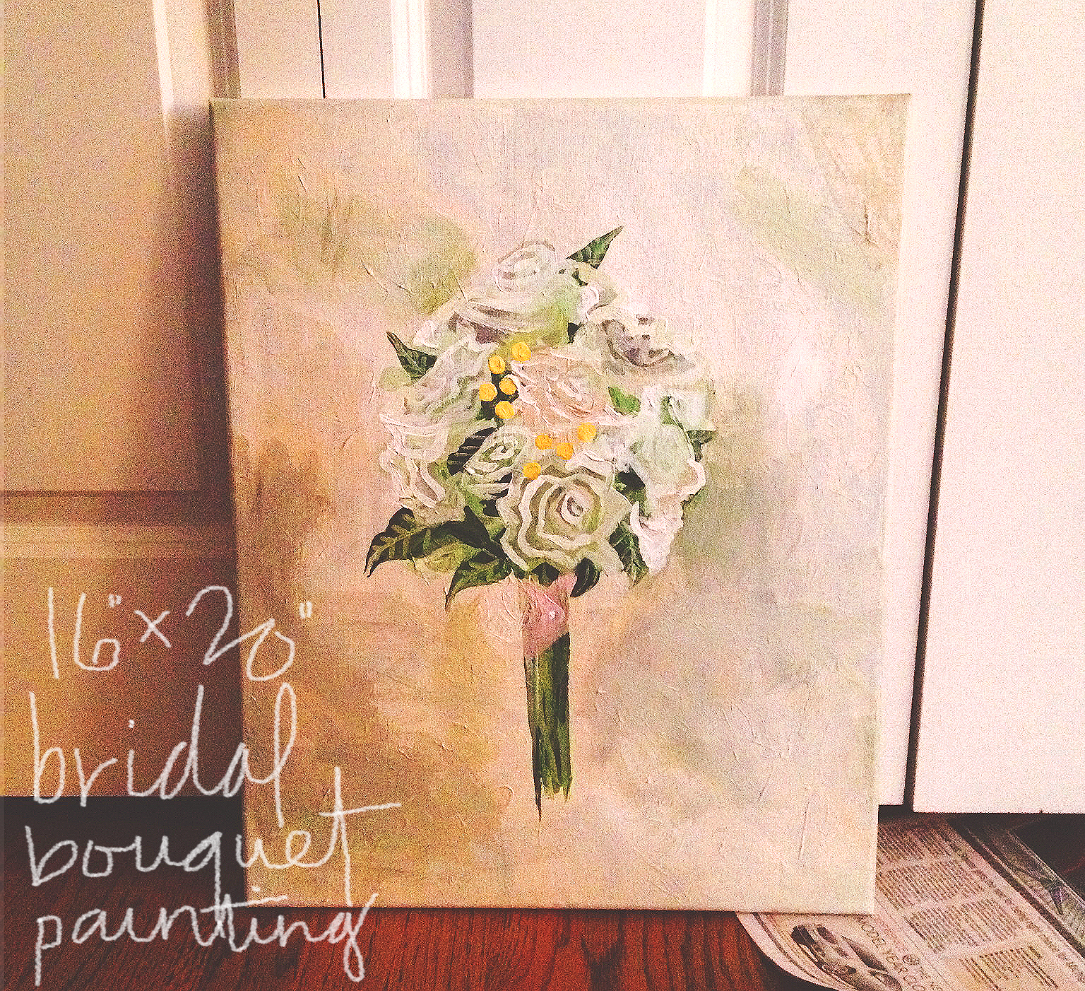 1536x1402 Bridal Bouquet Painting - Wedding Bouquet Painting