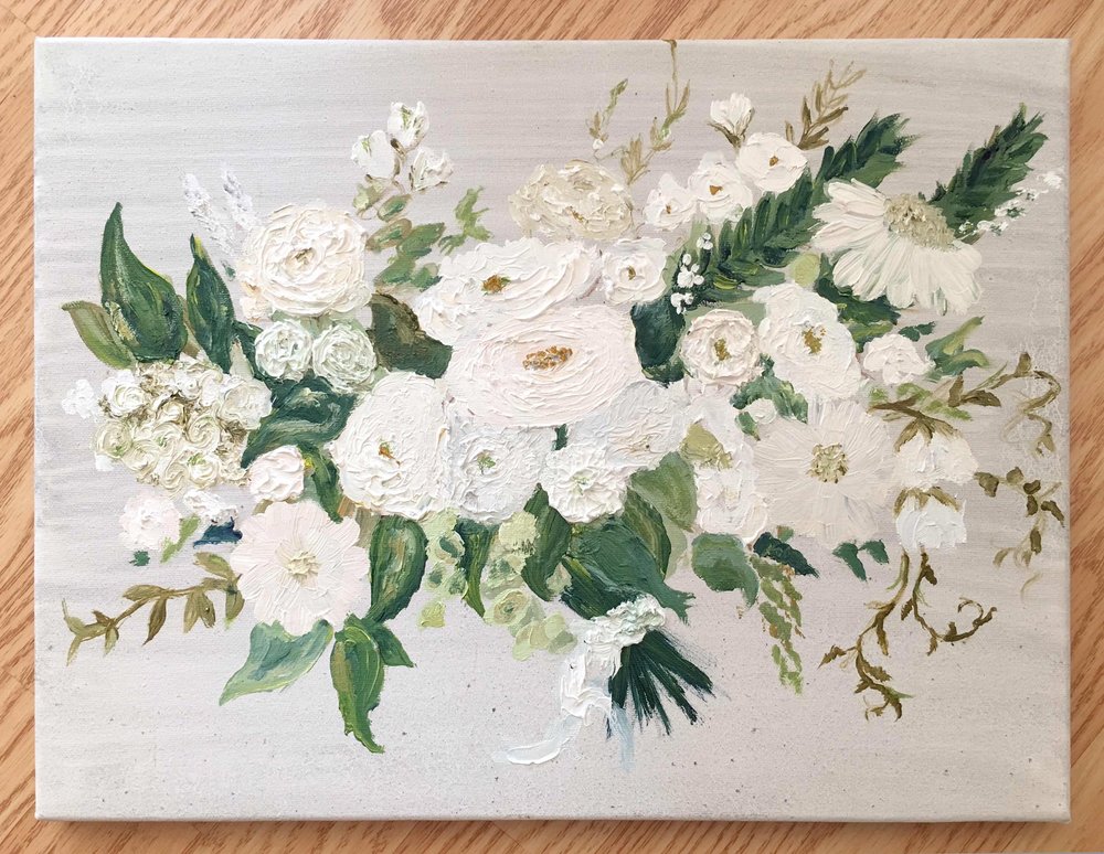 1000x774 Paintings Blooms - Wedding Bouquet Painting