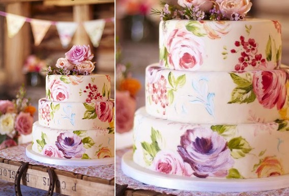 568x385 Hand Painted Cakes Part 2 Cake Geek Magazine - Wedding Cake Painting
