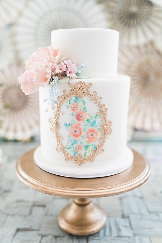 564x845 Hand Painted Wedding Cakes - Wedding Cake Painting