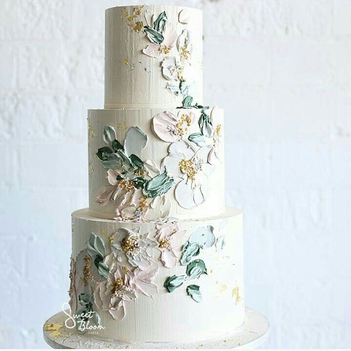 720x720 Textured Buttercream Painting Wedding Cakes - Wedding Cake Painting