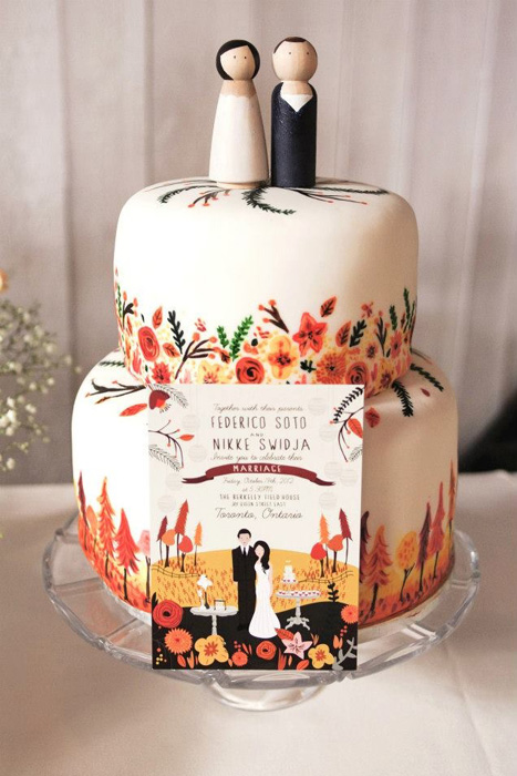 467x700 Wedding Trend Hand Painted Wedding Cakes - Wedding Cake Painting