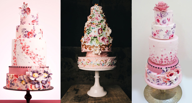 650x350 Five Hand Painted Wedding Cakes - Wedding Cake Painting
