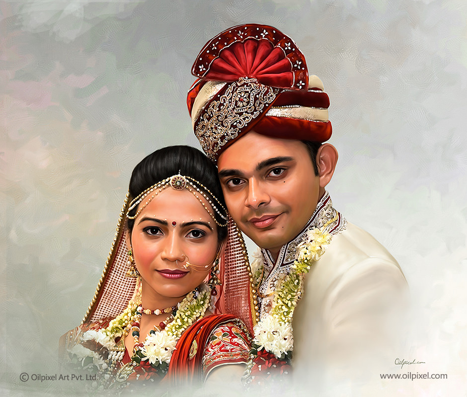 940x799 Digital Painting Of Wedding Couple - Wedding Couple Painting