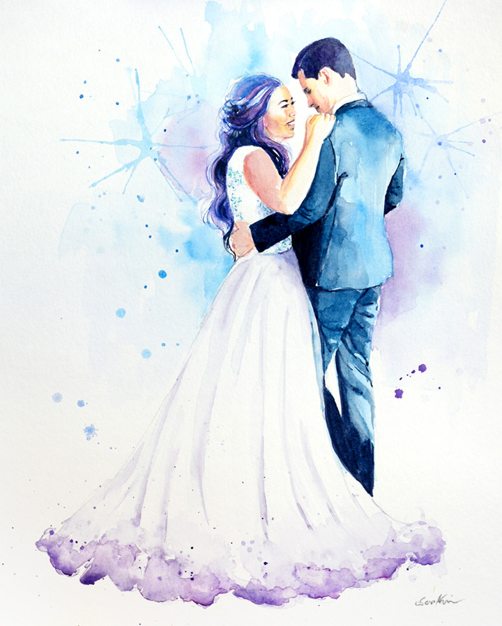 720x899 Soo Kim - Wedding Couple Painting