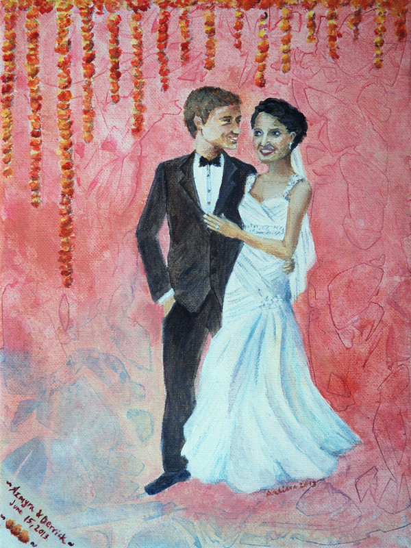 600x800 Special Event Painter Arlissa Vaughn - Wedding Couple Painting