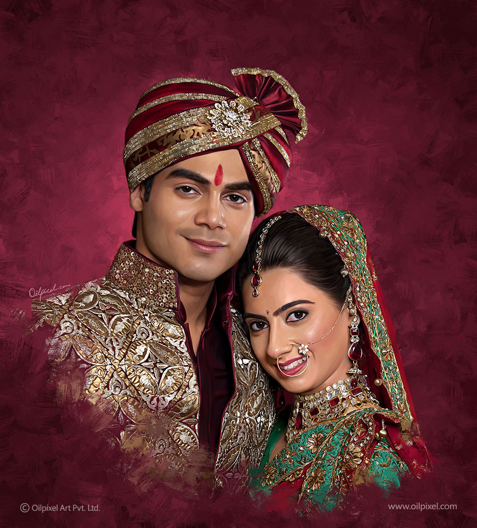 940x1040 Wedding Anniversary Gift Anniversary Couple Painting - Wedding Couple Painting