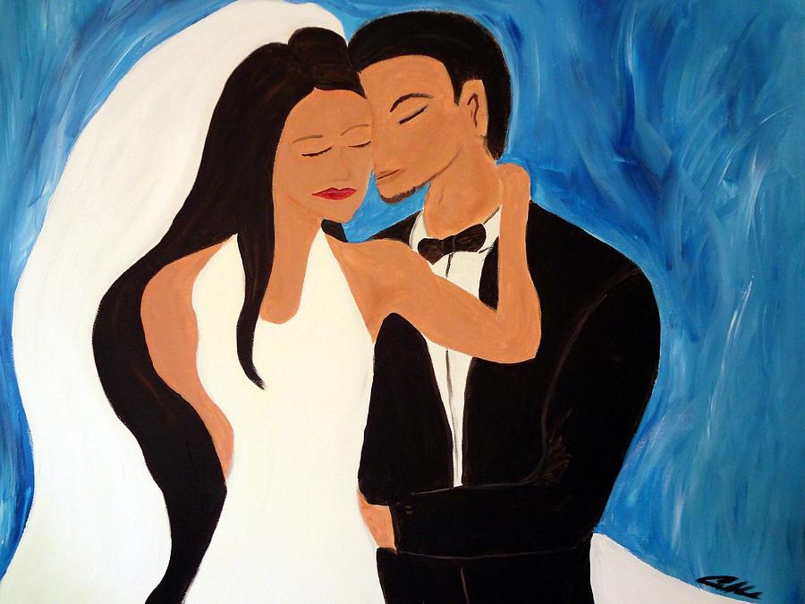 900x675 Wedding Couple Painting By Carlos Alvarado - Wedding Couple Painting