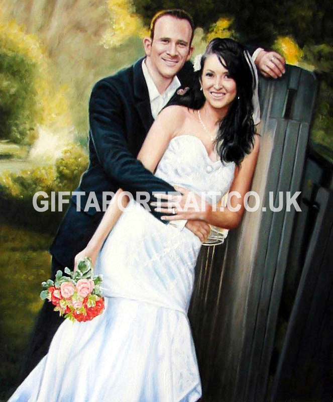 663x800 Wedding Photos Painted As Wedding Portraits. Couple Portraits - Wedding Couple Painting