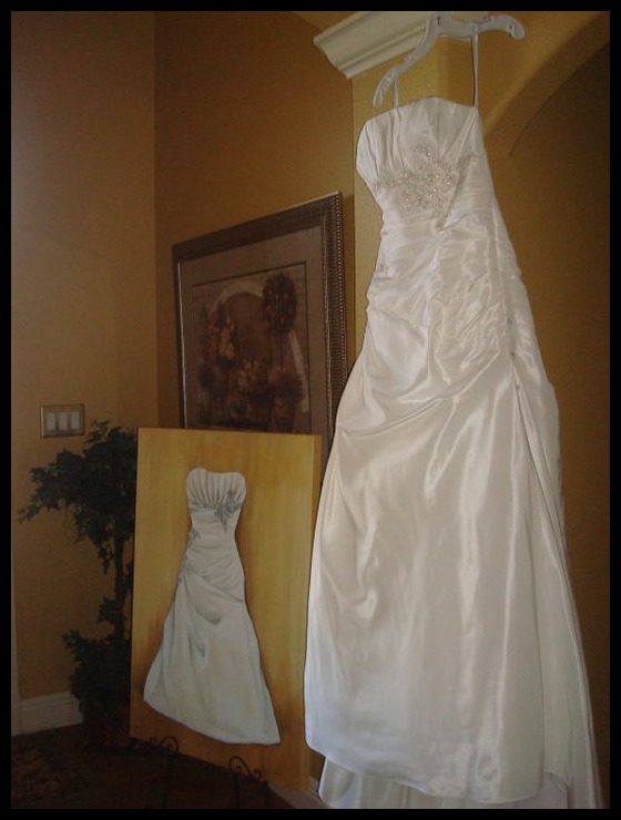 560x740 Custom Wedding Dress Painting Custom Art By Alexis - Wedding Dress Painting