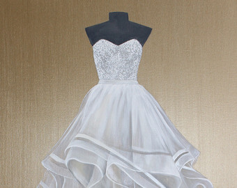 340x270 8 X 10 Blue Ocean Painting With 3d Island - Wedding Dress Painting