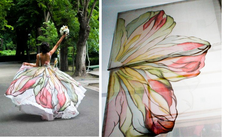 737x450 9 Painted Wedding Dress Masterpieces You Have To See To Believe - Wedding Dress Painting