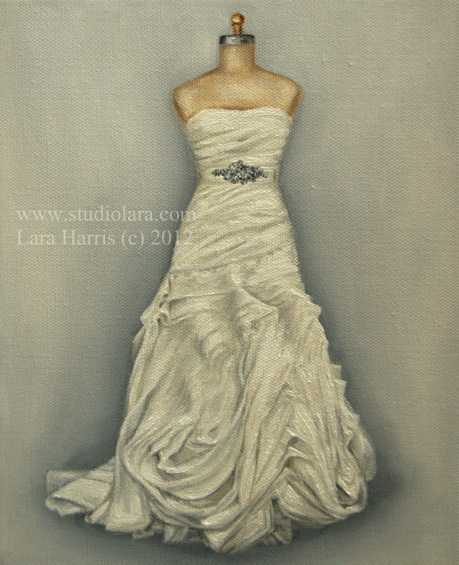 516x635 A Vintage Touch Custom Wedding Dress Paintings By Lara Harris - Wedding Dress Painting