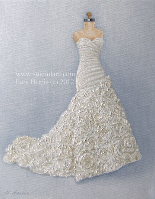 514x658 As Seen On Style Me Pretty Custom Wedding Dress Illustration - Wedding Dress Painting