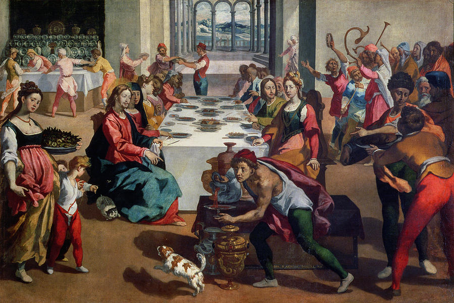 900x601 Wedding At Cana Painting By Andrea Boscoli - Wedding Feast At Cana Painting