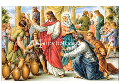 465x322 Wedding Feast Cana Catholic Prayer Cards Funeral Bereavement - Wedding Feast At Cana Painting