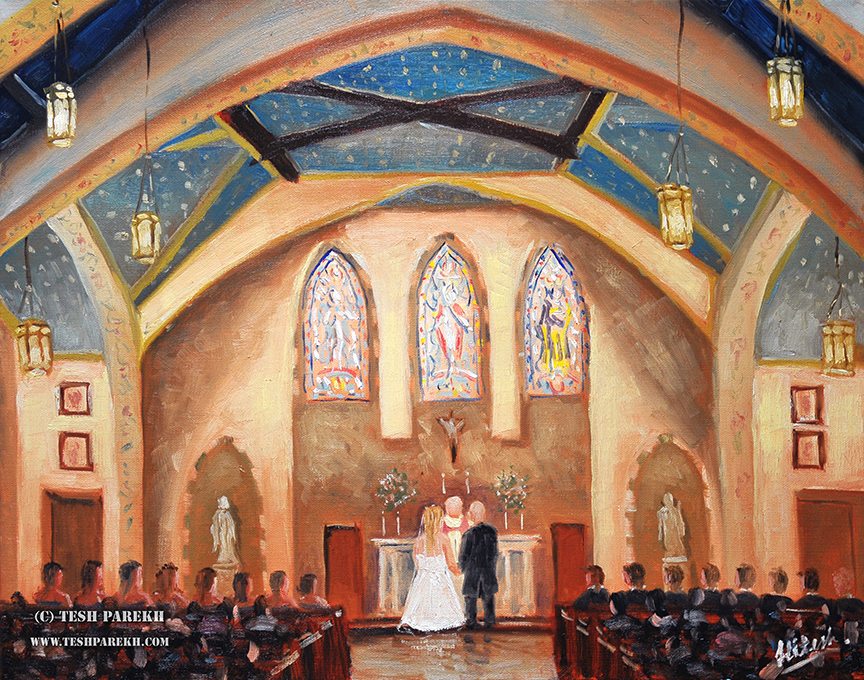 864x680 Live Wedding Paintings - Wedding Painting