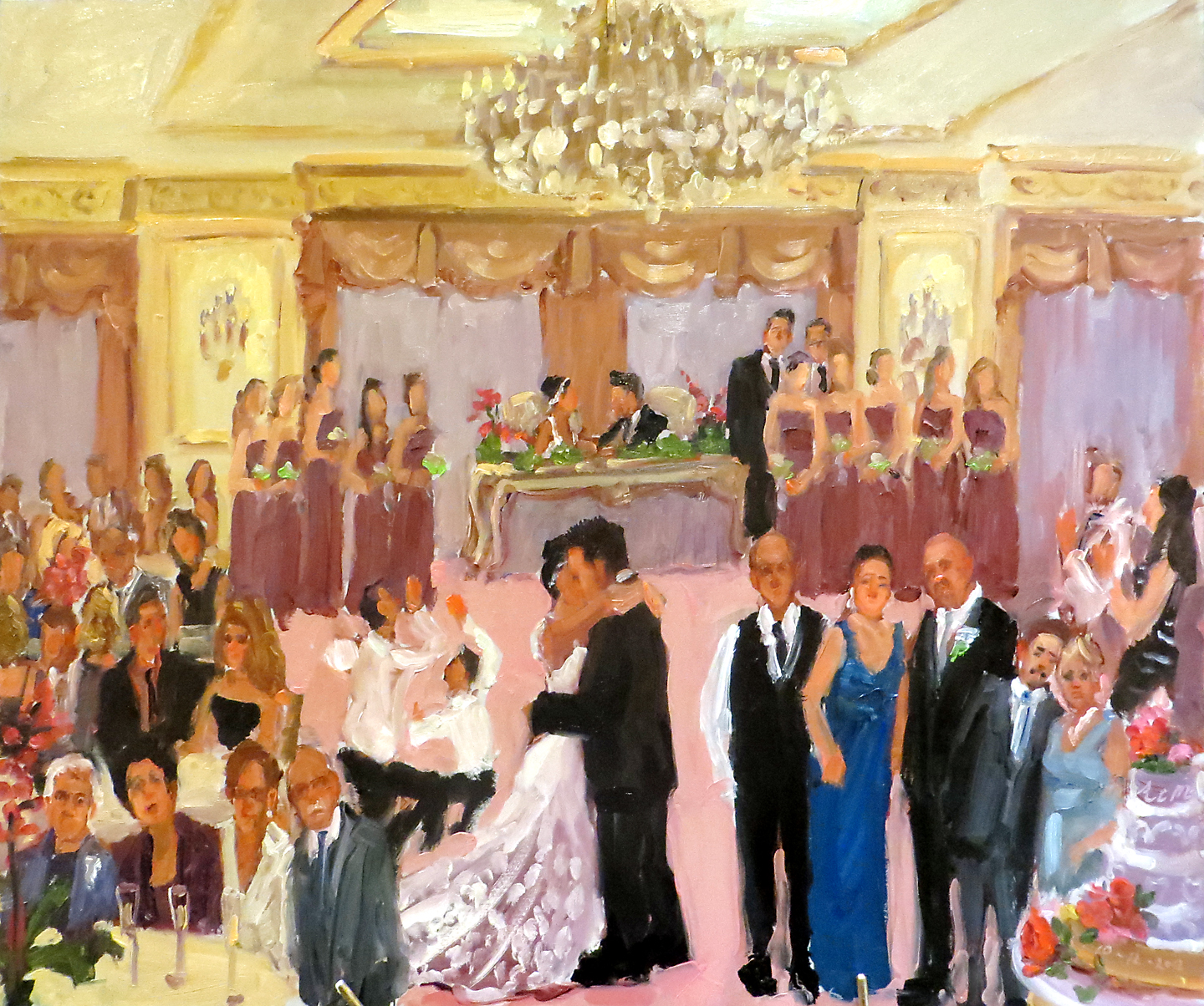 1440x1204 Live Event Artist Paints Live - Wedding Party Painting
