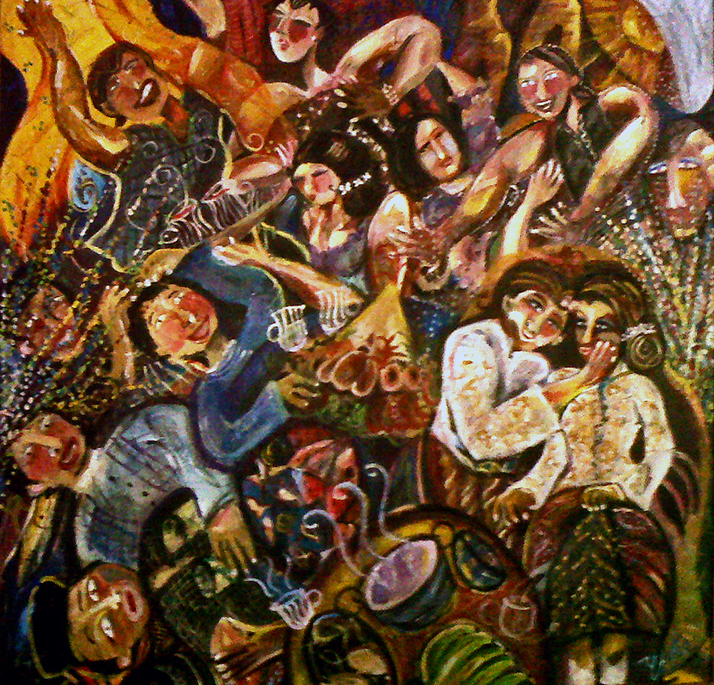 1000x960 Yucca Rose Paintings - Wedding Party Painting