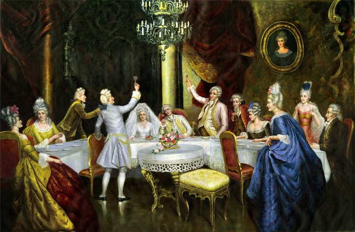 700x457 Classical Court Figures Wedding Party Oil Painting Canvas - Wedding Party Painting