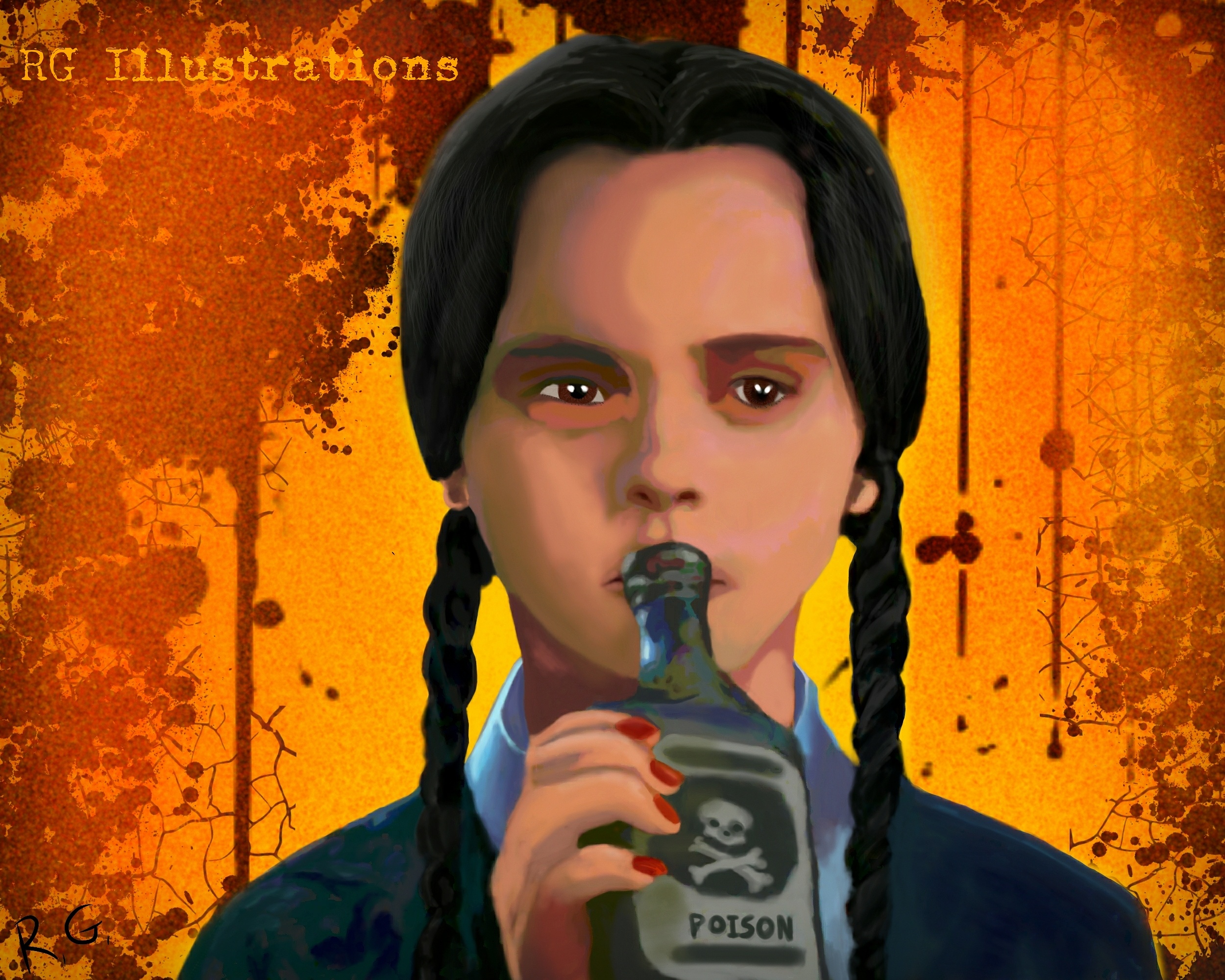 2500x2000 Wednesday Addams - Wednesday Addams Painting