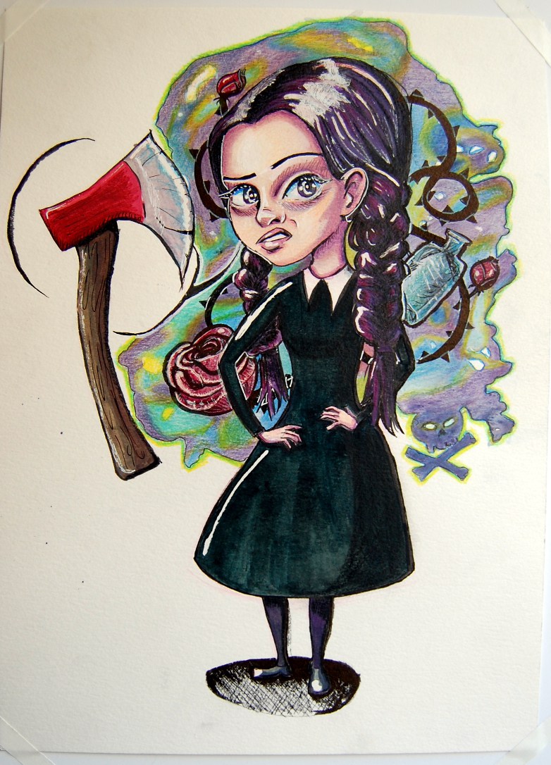 782x1086 Wednesday Addams Can'T Even Painting - Wednesday Addams Painting
