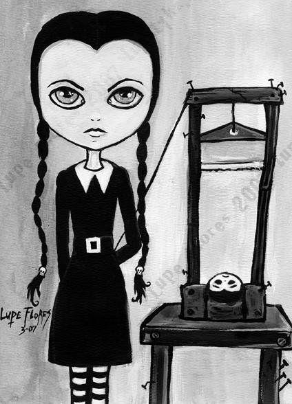 424x588 Wednesday Addams Painting By ~artbylupeflores - Wednesday Addams Painting