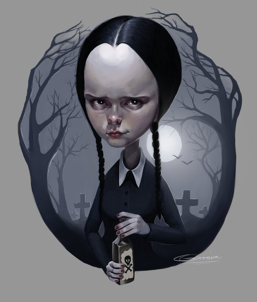 Wednesday Addams Painting at PaintingValley.com | Explore collection of ...