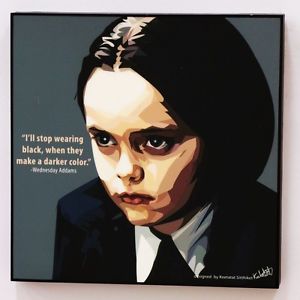 300x300 Wednesday Addams Canvas Quotes Wall Decals Photo Painting Pop Art - Wednesday Addams Painting