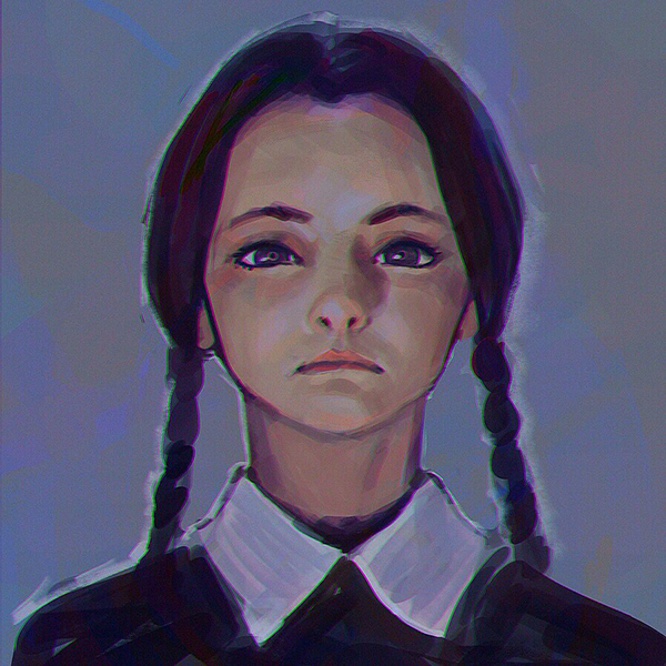 600x600 Wednesday Addams On Behance - Wednesday Addams Painting