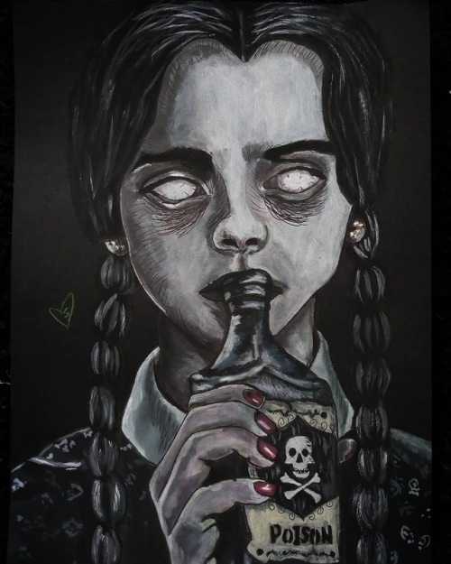 500x625 Artist Wednesday Tumblr - Wednesday Addams Painting