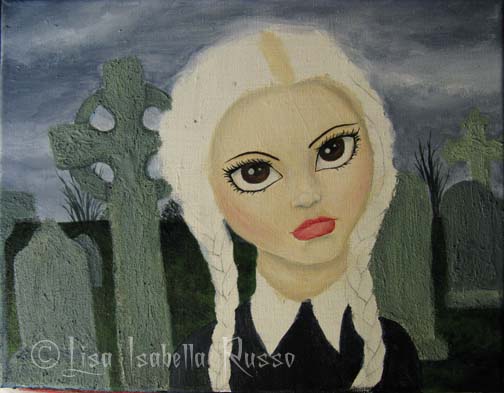 504x393 The Fine Art And Ramblings Of Lisa Isabella Russo Wip Gothic Big - Wednesday Addams Painting